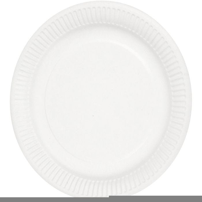 Paptallerken, diam. 23 cm, 100 stk./ 1 pk.