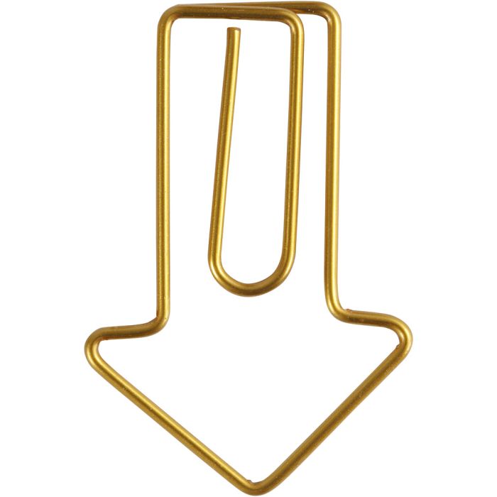 Klips, pil, str. 40x25 mm, guld, 6 stk./ 1 pk.