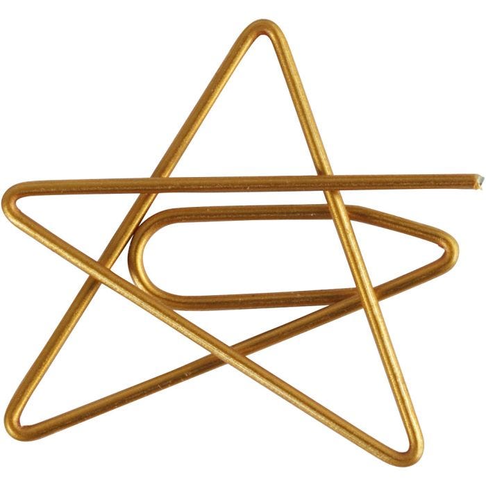 Klips, stjerne, str. 30x30 mm, guld, 6 stk./ 1 pk.