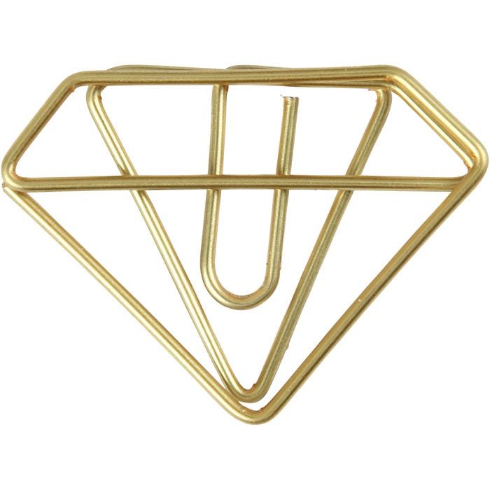 Klips, diamant, H: 25 mm, B: 35 mm, guld, 6 stk./ 1 pk.