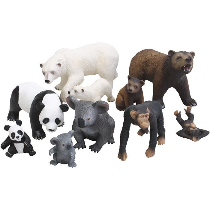 Schleich vilde dyr, str. 11-17 cm, 10 stk./ 1 sæt