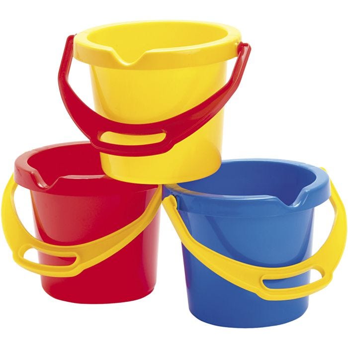 dantoy Spand med Kraftig Hank, H: 14 cm, 1 l, Farve kan variere, 10 stk./ 1 sæt