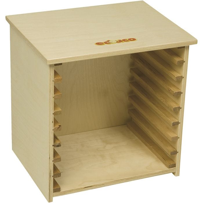 Puslespilsreol til 8 spil Spil 24x24 cm. Str. 27,5x21x29 cm, 1 stk.