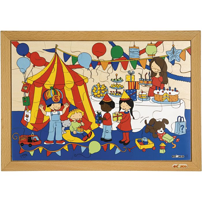 Educo Puslespil, str. 40x28 cm, 24 brikker, 1 stk.