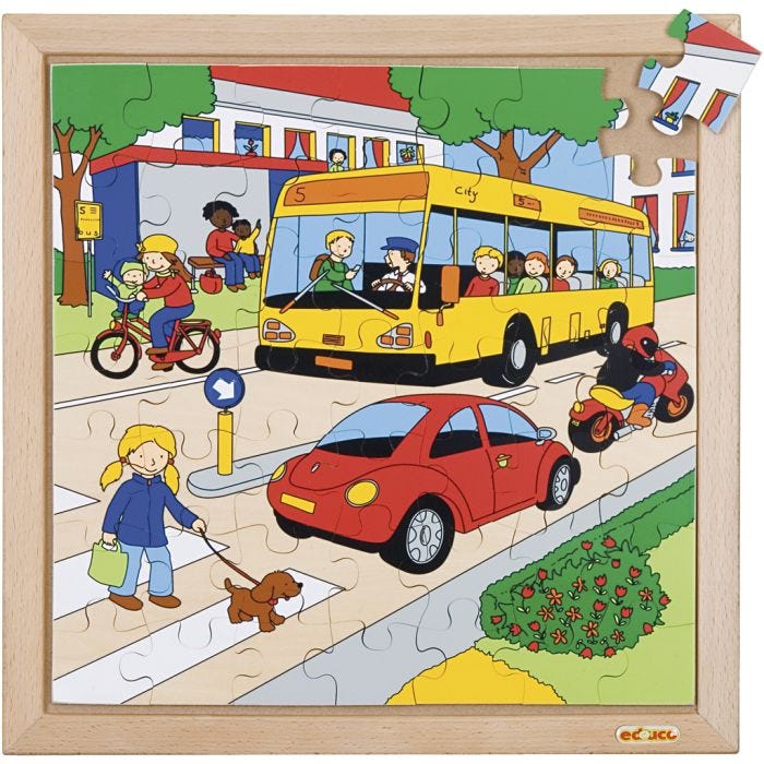 Educo Træpuslespil, str. 34x34 cm, 49 brikker, 1 stk.