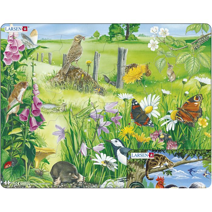 Puslespil, str. 28x36 cm, 20-23 brikker, 2 stk./ 1 sæt