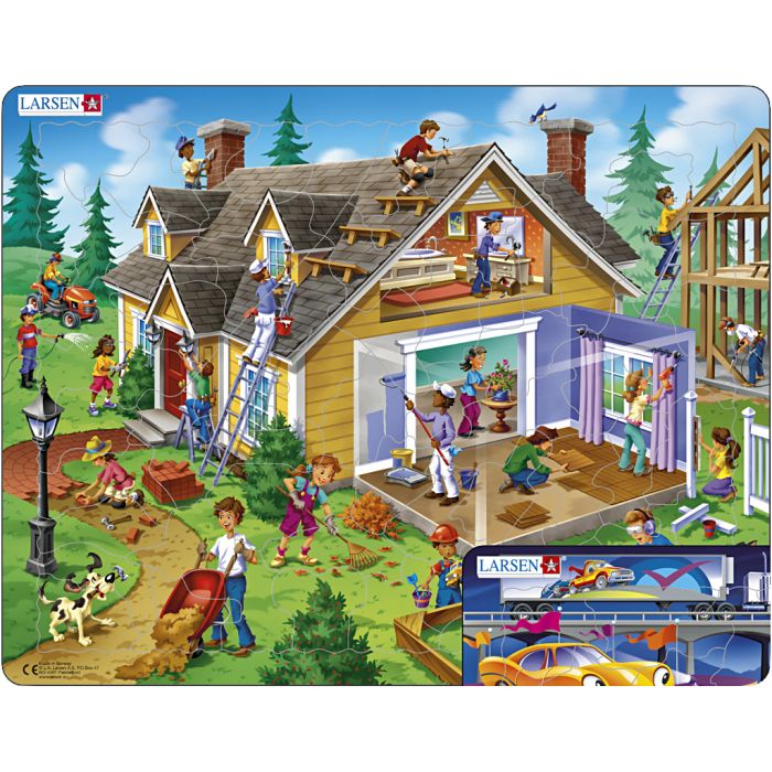 Puslespil, str. 28x36 cm, 58-62 brikker, 2 stk./ 1 sæt