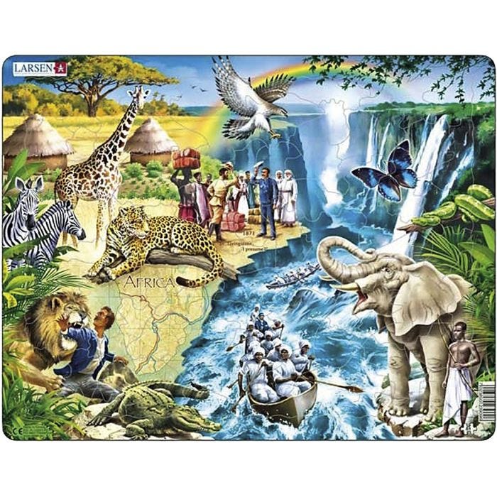 Puslespil, Afrika, str. 28,5x36,5 cm, 81 brikker, 1 stk.