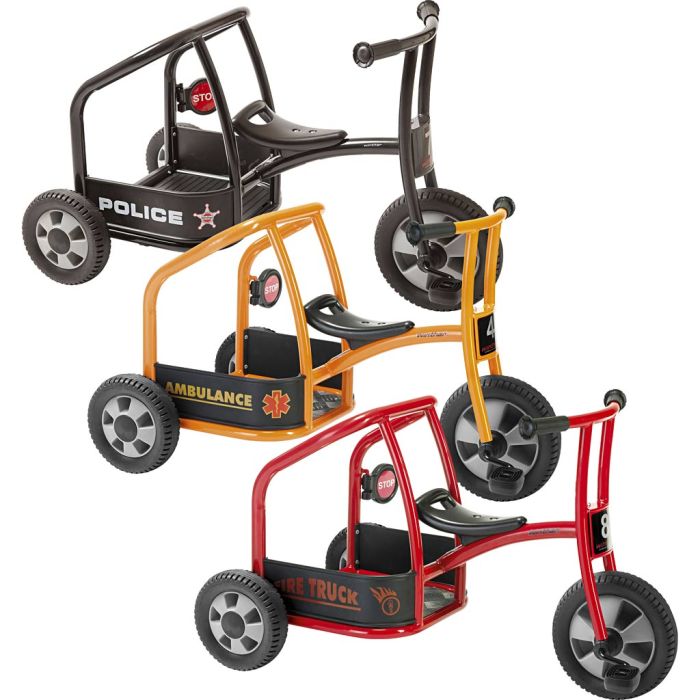 Winther Redningscykler, Politi, ambulance og brandbil, H: 61 cm, L: 97 cm, B: 59 cm, 3 stk./ 1 pk.