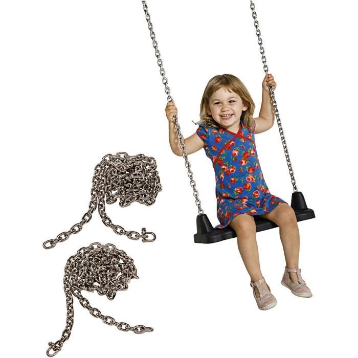 Gynge med stålkæde, H: 10,5 cm, L: 45 cm, B: 18 cm, 2 dele/ 1 pk.