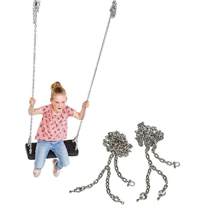 Gynge med stålkæde, H: 3,85 cm, L: 50 cm, B: 20 cm, 2 dele/ 1 pk.
