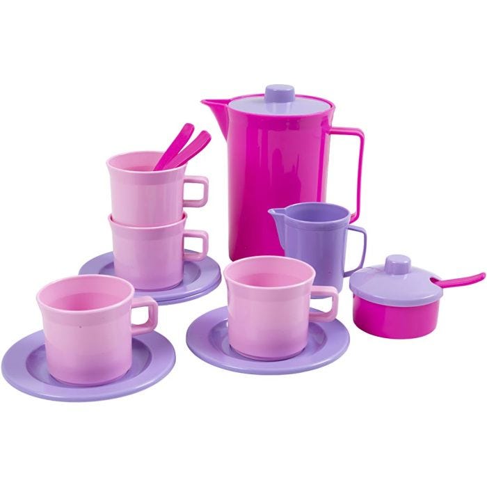 dantoy Kaffestel, pink, lilla, 17 stk./ 1 sæt