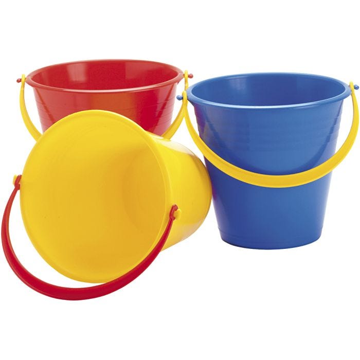 dantoy spande med hank, H: 18 cm, 2.5 l, 24 stk./ 1 sæt