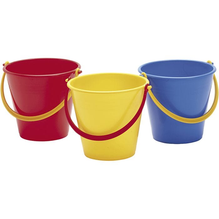 dantoy spande med hank, H: 13 cm, 1,3 l, Farve kan variere, 1 l, 1 stk.