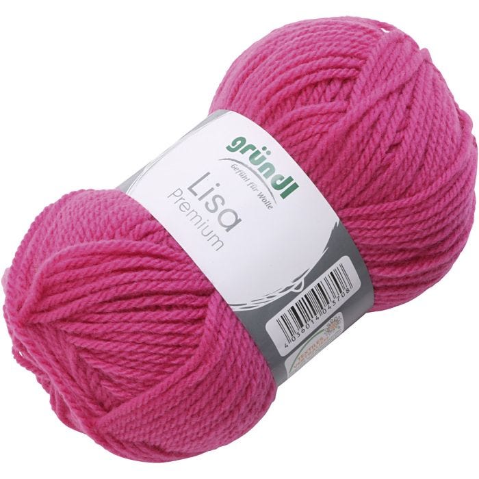 Acrylgarn, pink, 50 g/ 1 ngl.