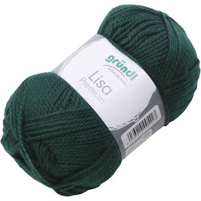 Acrylgarn, grøn, 50 g/ 1 ngl.