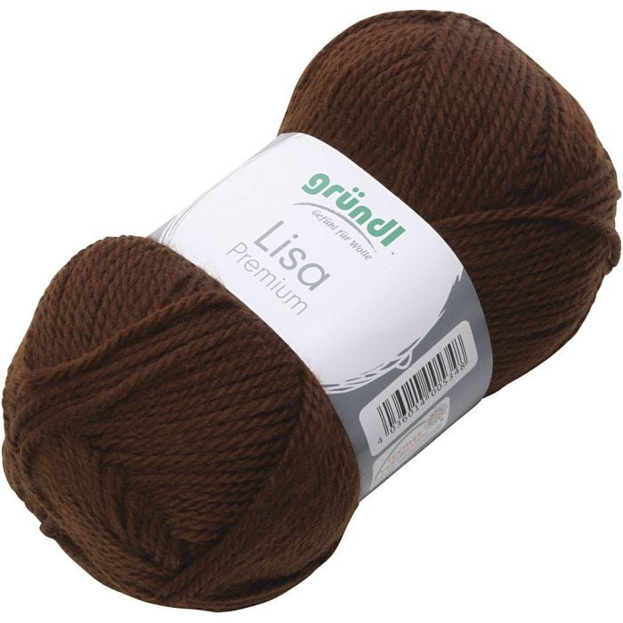 Acrylgarn, brun, 50 g/ 1 ngl.