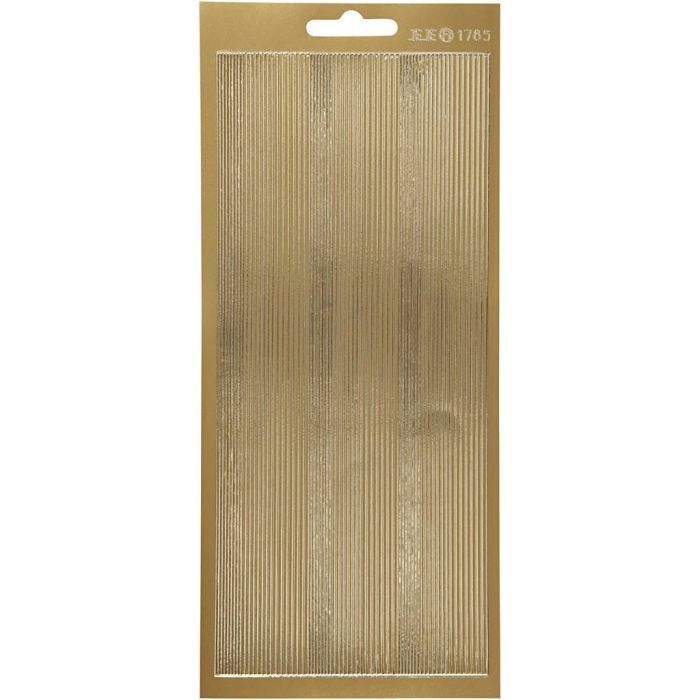 Stickers, border, ark 10x23 cm, guld, 1 ark