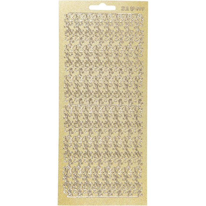 Stickers, border, ark 10x23 cm, guld, 1 ark