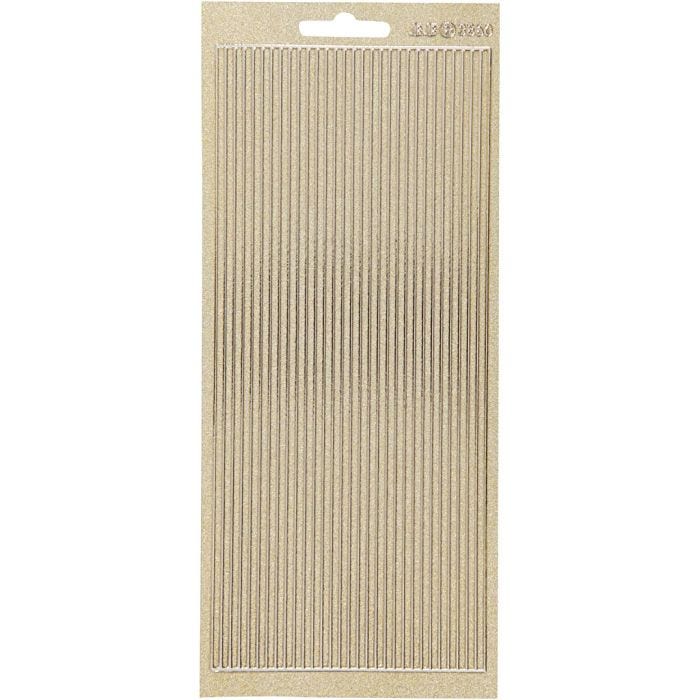Stickers, border, ark 10x23 cm, guld, 1 ark