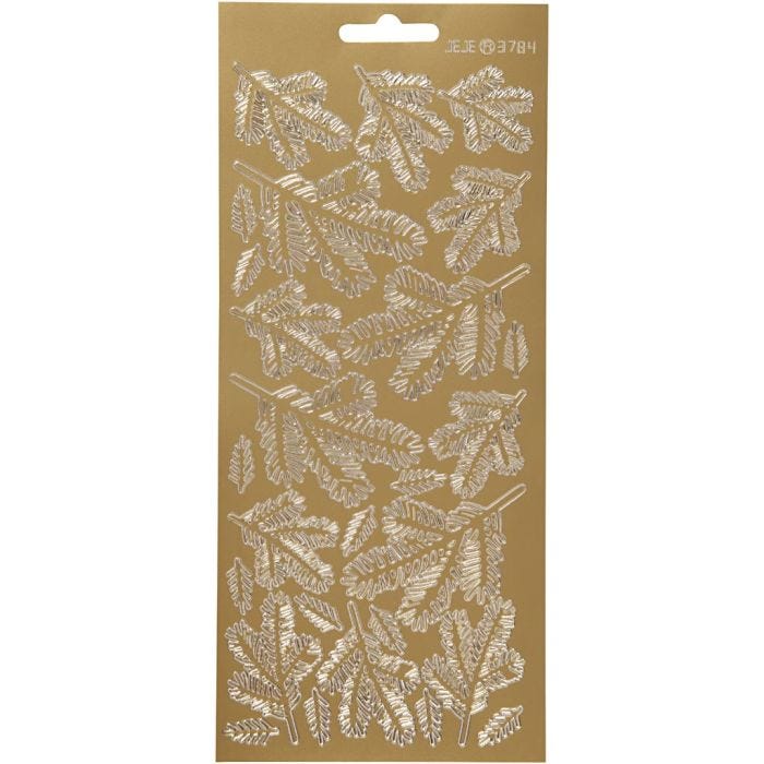 Stickers, kviste, ark 10x23 cm, guld, 1 ark