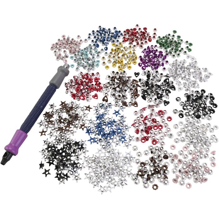 Snøreringe med værktøj, 1000 stk./ 1 pk.