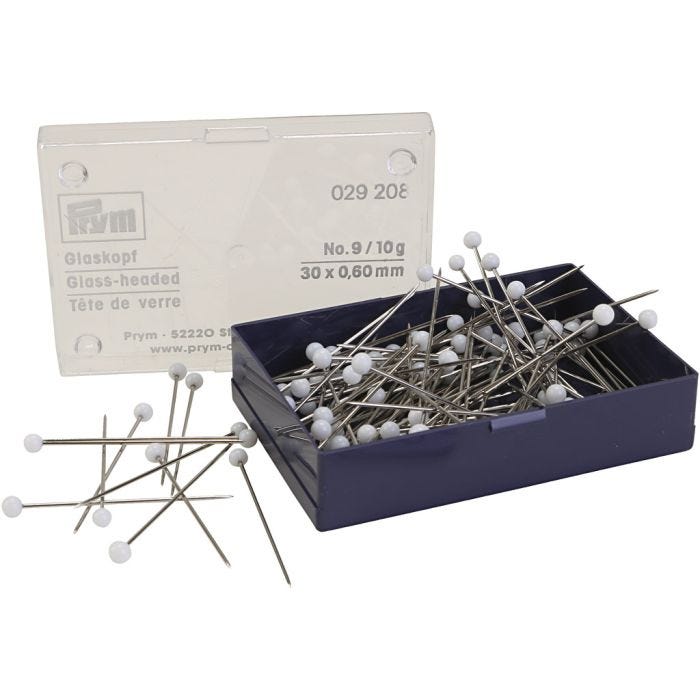 Nipsenåle, hvid, 10 g, 100 stk./ 1 pk.