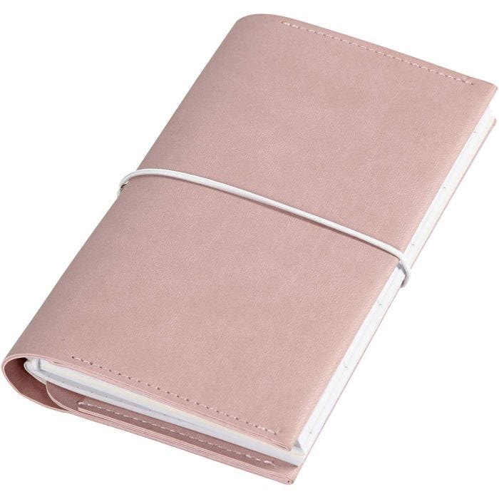 Kalender, str. 10x18x1,5 cm, elastiklukning, rosa, 1 stk.