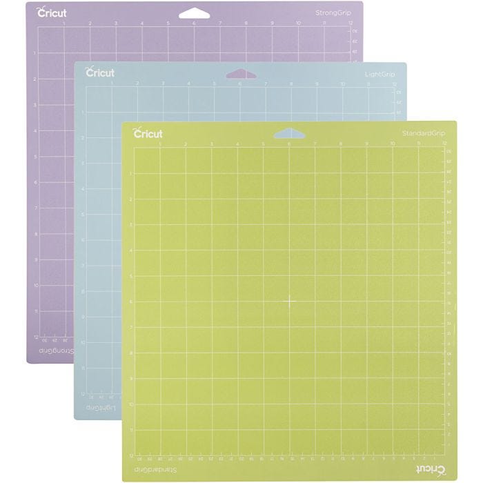 Cricut Explore/Maker Light-, Standard- og StrongGrip Maskinmåtter, str. 30x30 cm, 3 stk./ 1 pk.