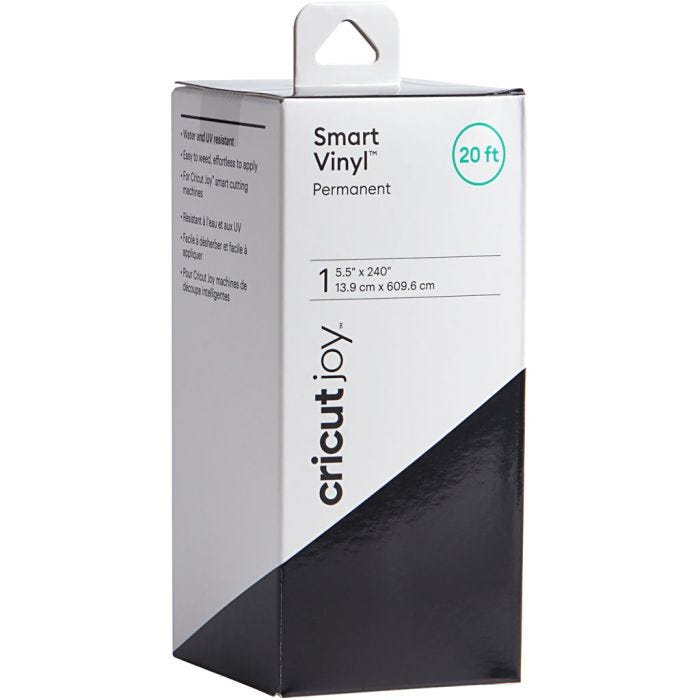 Cricut Joy Smart Permanent Vinyl, permanent lim, str. 14x610 cm, sort, 1 stk.