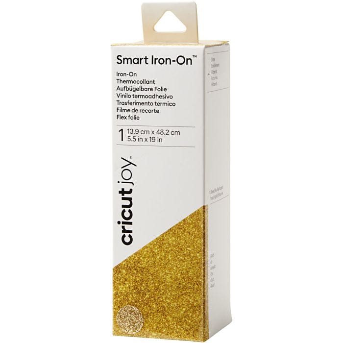 Cricut Joy Smart Iron-On, str. 14x48 cm, glitter, guld, 1 stk.