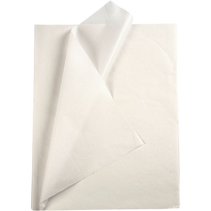 Silkepapir, ark 50x70 cm, 17 g, hvid, 10 ark/ 1 pk.