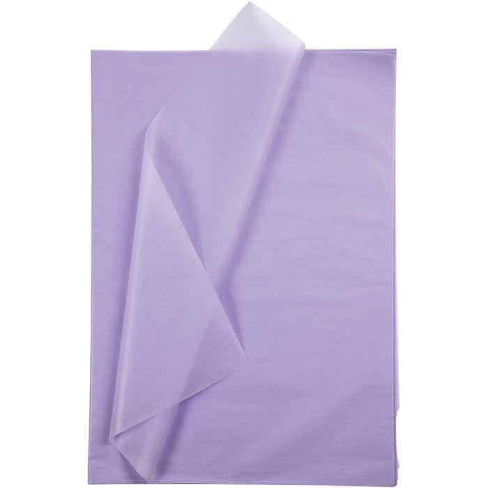 Silkepapir, ark 50x70 cm, 17 g, lys lilla, 10 ark/ 1 pk.