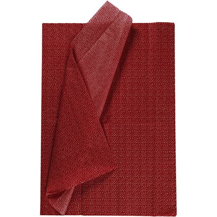 Silkepapir, ark 50x70 cm, 14 g, rød, 6 ark/ 1 pk.