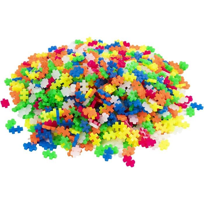 Plus-Plus Basic, neonfarver, 1200stk./ 1 pk.