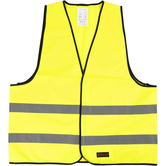 Refleksvest, L: 73 cm, B: 65 cm, str. XL, gul, 1 stk.