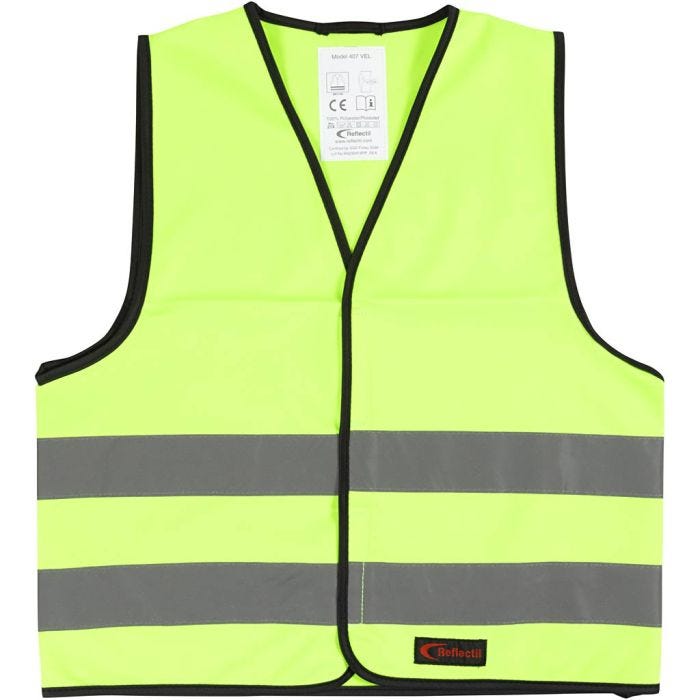 Refleksvest, S, L: 51 cm, B: 46 cm, str. 6-10 år, grøn, 1 stk.