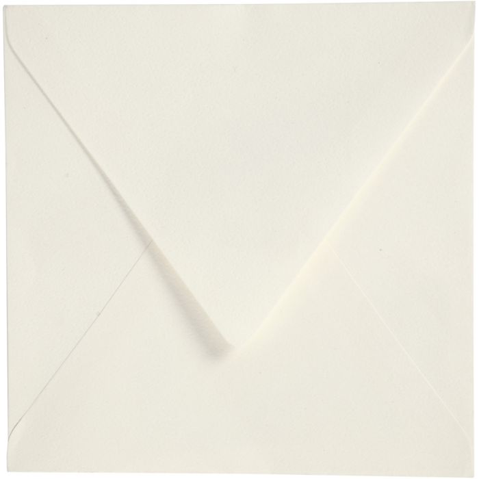 Kuvert, kuvert str. 16x16 cm, 120 g, råhvid, 50 stk./ 1 pk.
