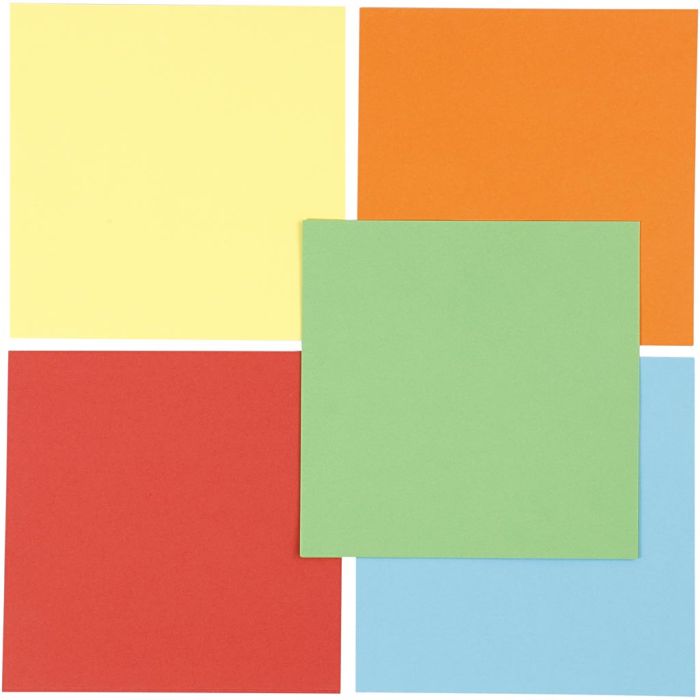 Origamipapir, str. 15x15 cm, 80 g, 5x10 ark/ 1 pk.