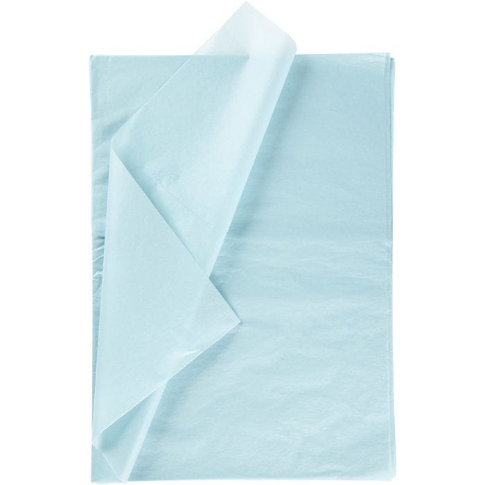 Silkepapir, ark 50x70 cm, 17 g, lyseblå, 25 ark/ 1 pk.