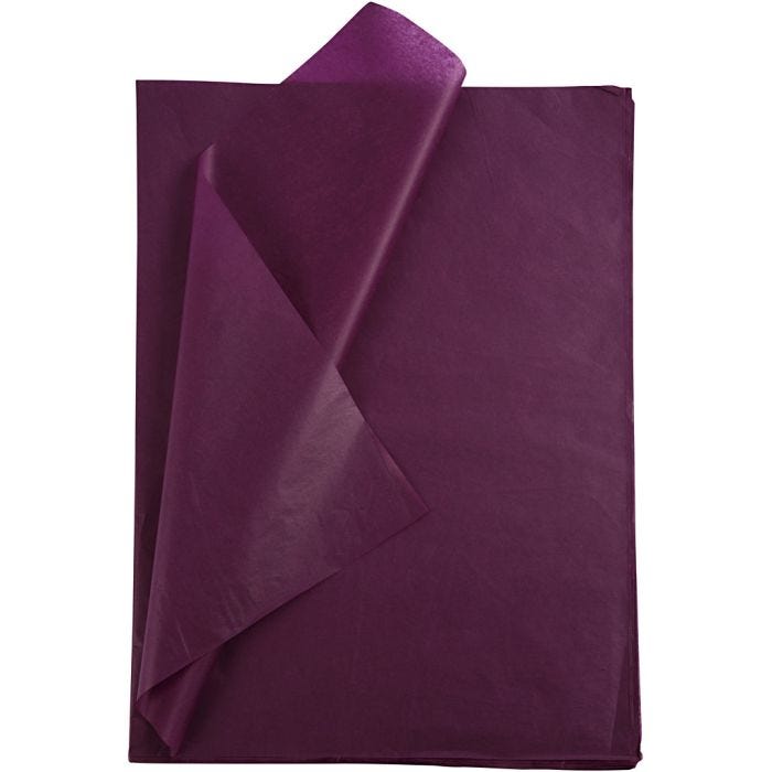 Silkepapir, ark 50x70 cm, 17 g, bordeaux, 25 ark/ 1 pk.