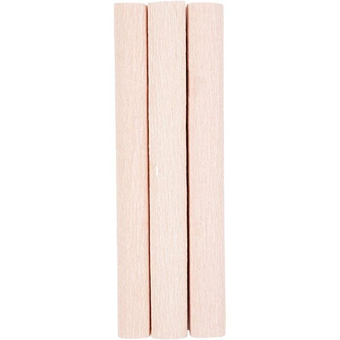 Crepepapir, ark 25x60 cm, Stræk/crepe: 180%, 105 g, soft rosa, 3 ark/ 1 pk.