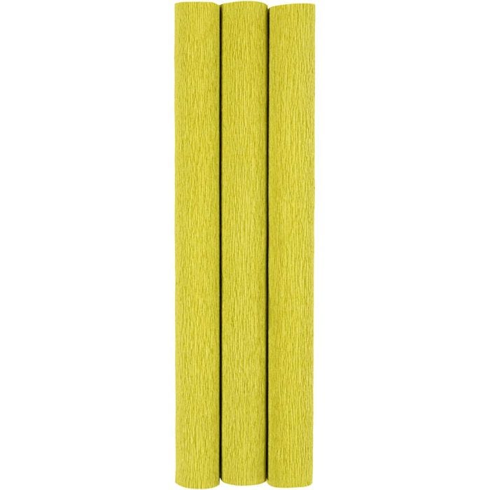 Crepepapir, ark 25x60 cm, Stræk/crepe: 180%, 105 g, lys grøn, 3 ark/ 1 pk.