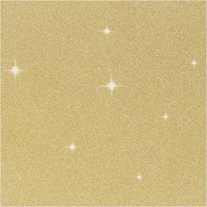 Glitterfilm, B: 35 cm, tykkelse 110 my, guld, 2 m/ 1 rl.
