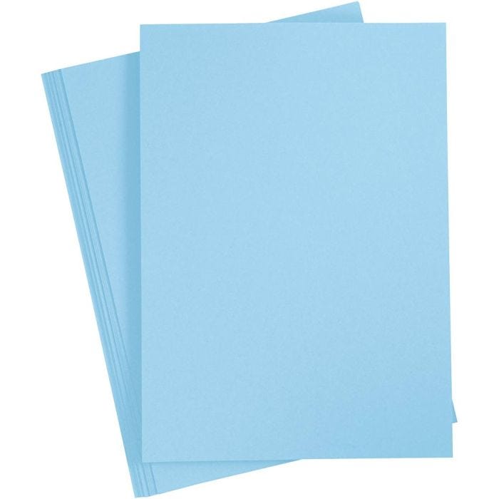 Karton, A4, ark 210x297 mm, 180 g, lys blå, 20 ark/ 1 pk.