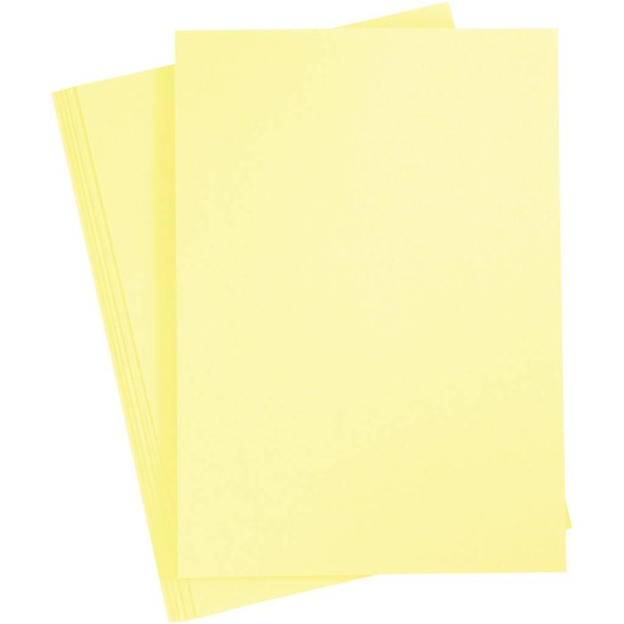 Karton, A4, ark 210x297 mm, 180 g, lys gul, 20 ark/ 1 pk.