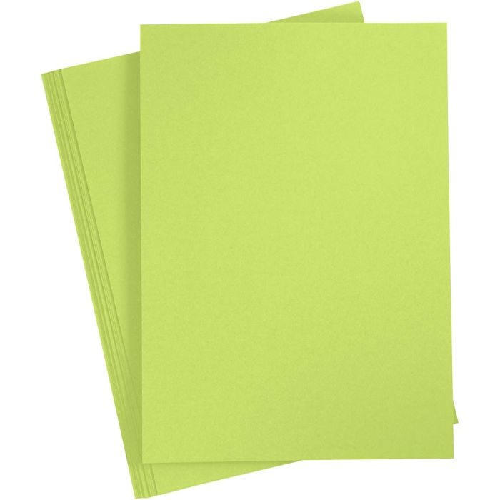 Karton, A4, ark 210x297 mm, 180 g, lys grøn, 20 ark/ 1 pk.