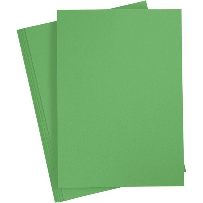 Karton, A4, ark 210x297 mm, 180 g, græsgrøn, 20 ark/ 1 pk.