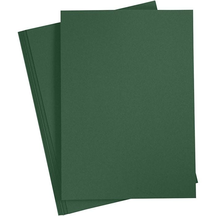 Karton, A4, ark 210x297 mm, 180 g, mørk grøn, 20 ark/ 1 pk.