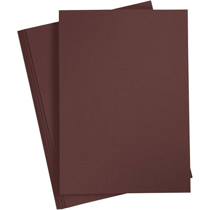 Karton, A4, ark 210x297 mm, 180 g, mørk brun, 20 ark/ 1 pk.